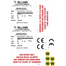 Williams / Bally WPC Cabinet Decals Label set 1